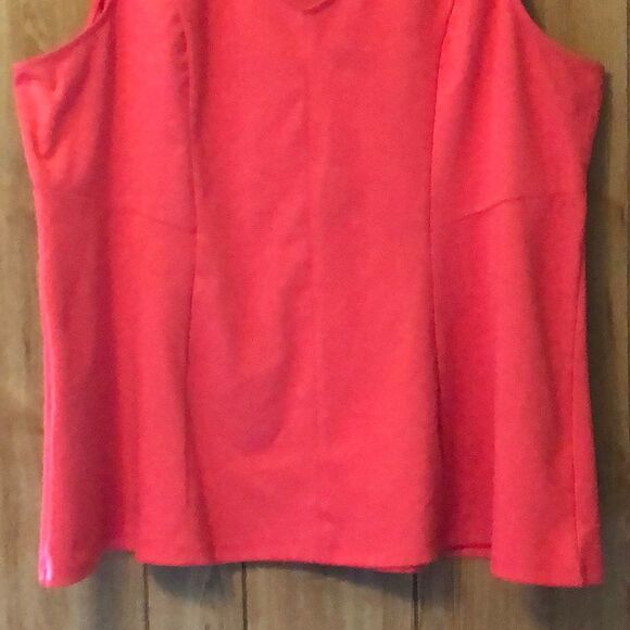 Torrid Coral Vneck Sleeveless Peplum Tank Top 4 4X - Picture 7 of 14